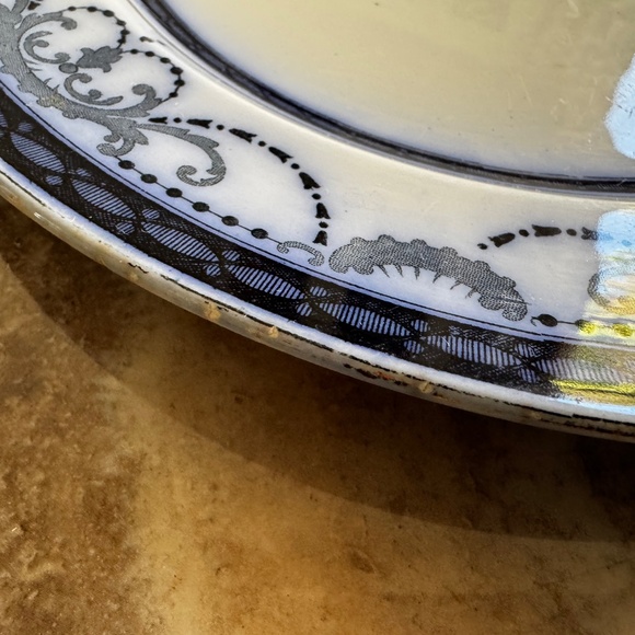 Pre-Owned Flow Blue & White Burleigh Ware Burgess & Leigh BELVOIR Plate - Picture 3 of 11